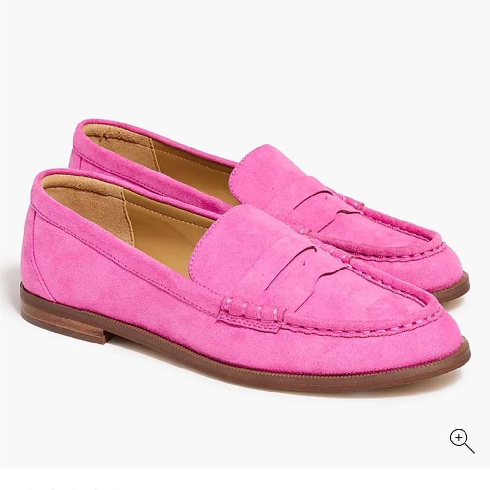 Pink Suede J. Crew Loafers
